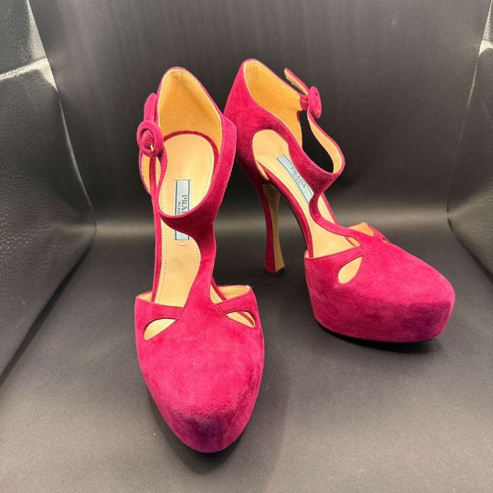 Prada Fuchsia Suede Women's Heels